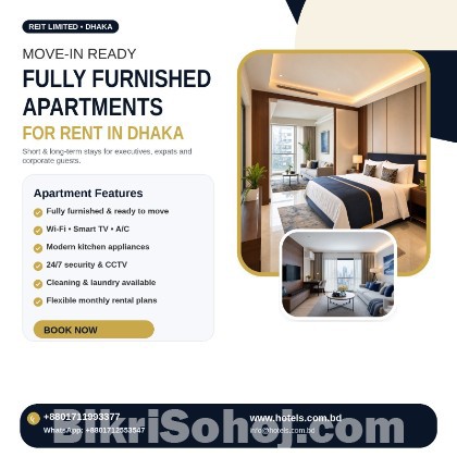 Premium One Bedroom Service Apartment in Bashundhara R/A!